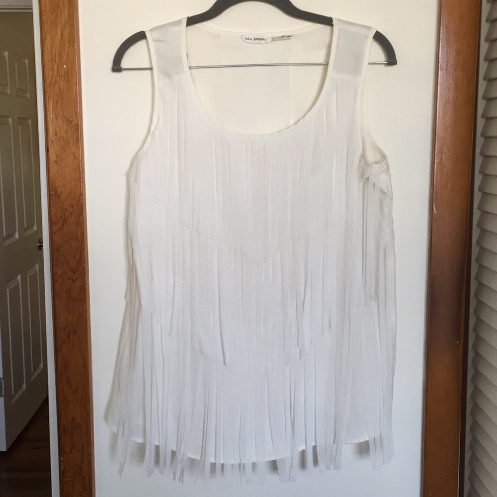 Blu Pepper Top with Fringe Type Accent